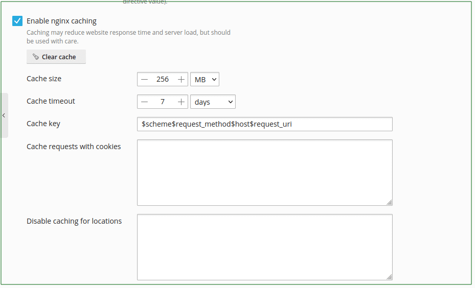 Enable Nginx Cache