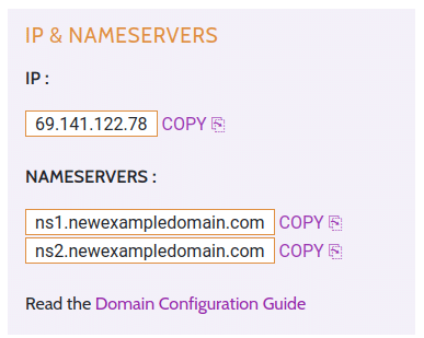 IP & Nameserver settings for Hustly