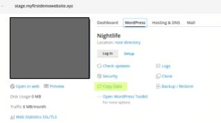 Copy Date from staging WordPress website to production