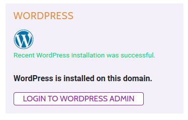 WordPress Installation Completed