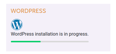 WordPress Installation In Progress