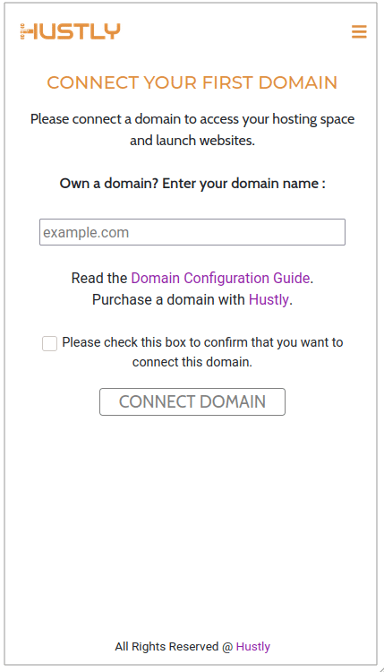 Hustly - Connect First Domain